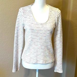 Madewell Space-dye Stripe Long Sleeve Scoopneck Top
